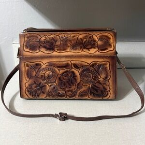Vintage Leather Hand Tooled Purse